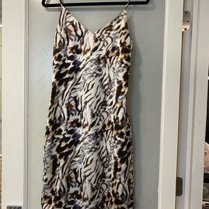 Silky Animal Print Slip Dress